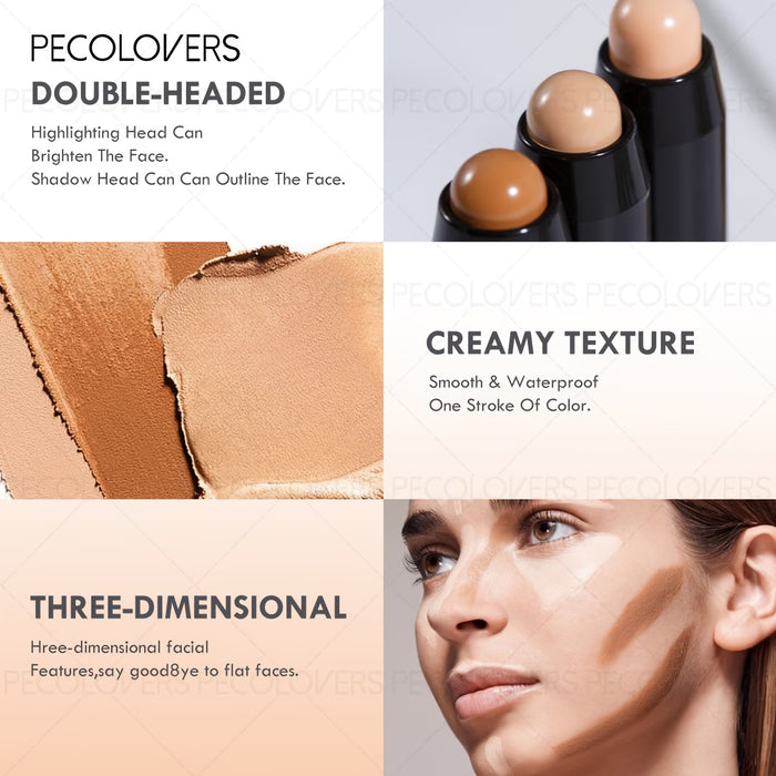 1 Barra de Corrector y Contorno Doble de Pecolover Impermeable