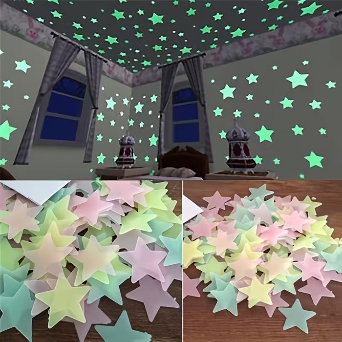 100 Adhesivos Bohemios Brillantes de Estrellas para Decorar Paredes y Techos de Polímero, Ideales para Dormitorios