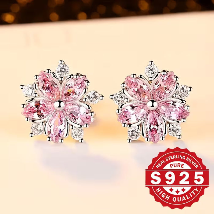 Pendientes de Mujer Característicos de Flor de Cerezo Rosa