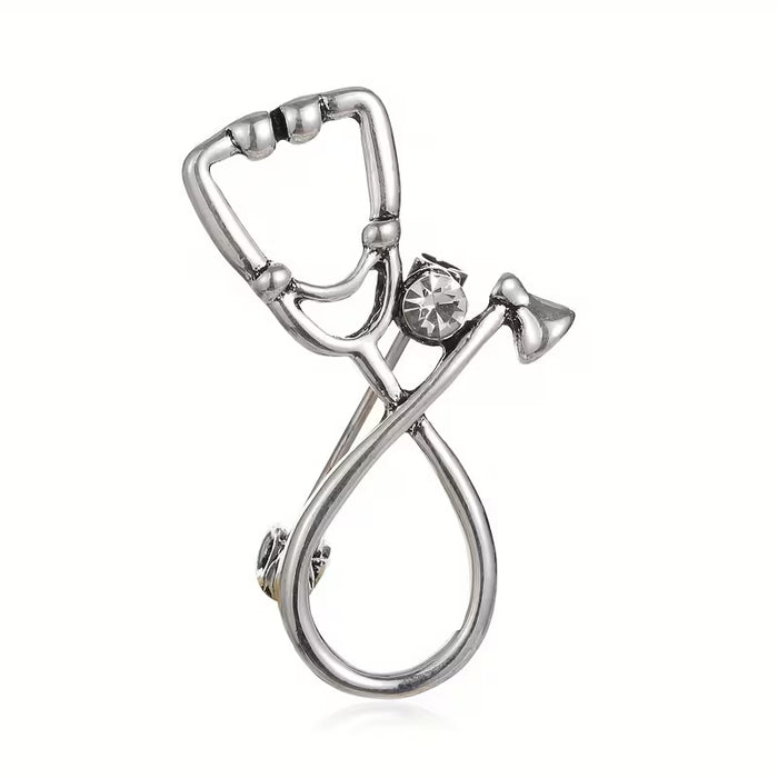 Broche de Estetoscopio Chic con Pedrería Brillante para Enfermeras y Profesionales Médicos