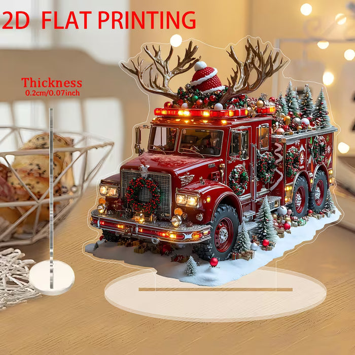 2D Flat - [2D Flat] Un camión y árbol navideño acrílico 2D versátil