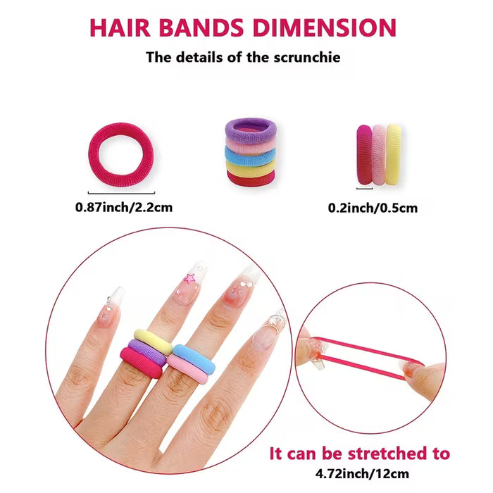 100 gomas para el pelo duraderas, de alta elasticidad y diseño lindo, para niñas