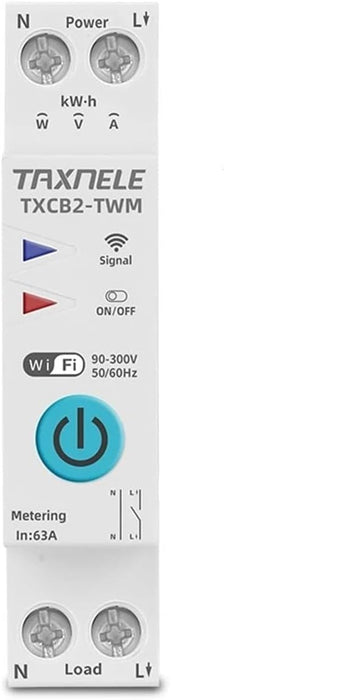 63A 1P+N WIFI Smart Switch Medidor de Energía Medición KWh Monitoreo Disyuntor Temporizador - Quierox - Tienda Online