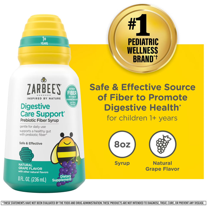 Zarbee's Jarabe prebiótico para el cuidado digestivo infantil*, 237 ml (8 onzas líquidas).
