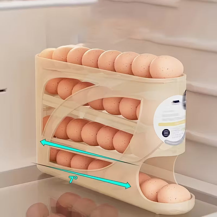 1 pieza, soporte de huevos pila, diseño deslizante automático, organizador de gran capacidad