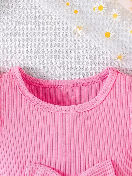 Vestido de verano para niña, mangas con volantes y adorno de lazo en la cintura
