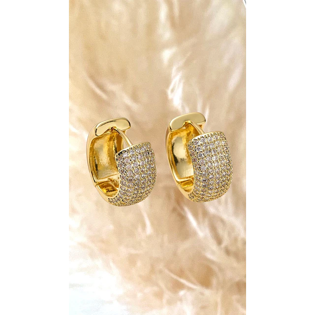 1 par de Argollas con diamantes de imitación para mujer