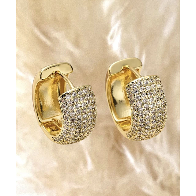 1 par de Argollas con diamantes de imitación para mujer