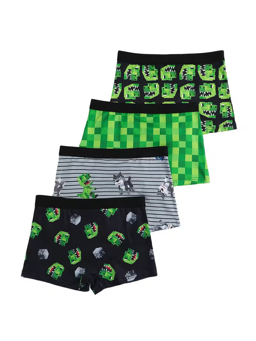 4 calzoncillos cuadrados para niño con estampado de dinosaurios