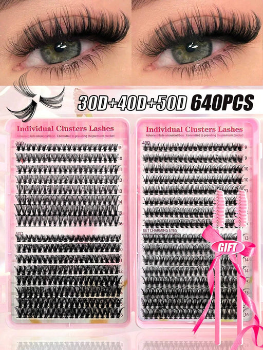 640pcs de pestañas postizas individuales en racimo, alta capacidad - Quierox - Tienda Online