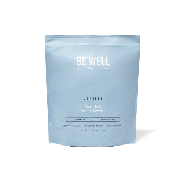 BE WELL Proteína en polvo de res alimentada con pasto sabor vainilla 1.62LBS
