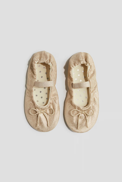 H&M Zapatillas de ballet brillantes - Dorado