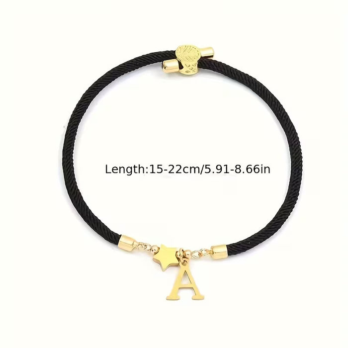 Pulsera de 1 pieza con letra estrella de la A
