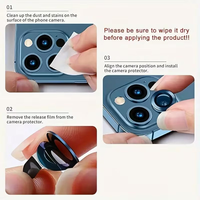 Juego de 12 protectores de lente de cámara de cristal templado para iphone 17 pro/ 17 pro max