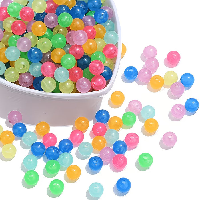 100 pcs de cuentas sueltas luminosas multicolores ideales para pulseras, collares, colgantes