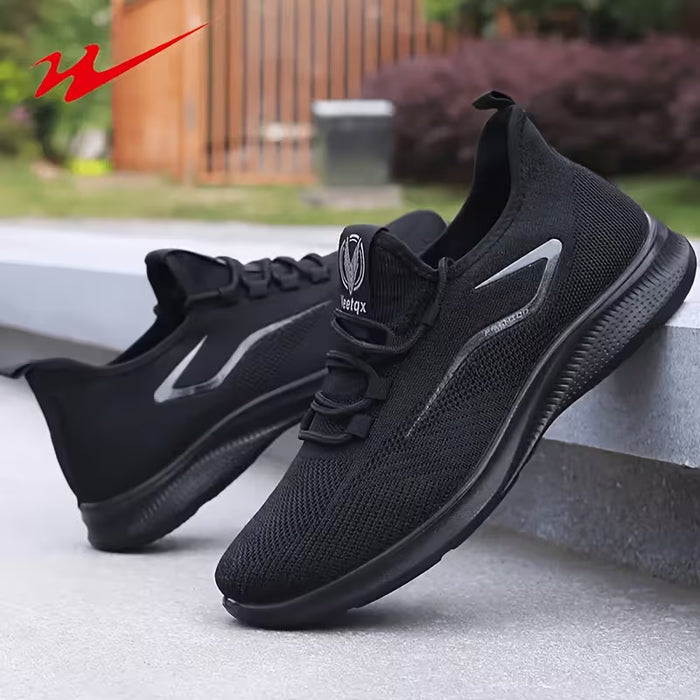 Zapatillas de punto transpirables para hombre de caña baja con cordones
