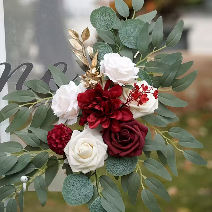 2pcs Guirnaldas Florales Clásicas, Artificiales con Vegetación Plástica