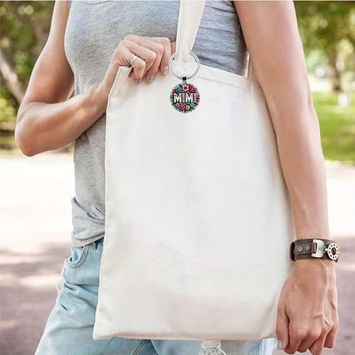 1 pieza de llavero con estampado floral y letras "MIMI"