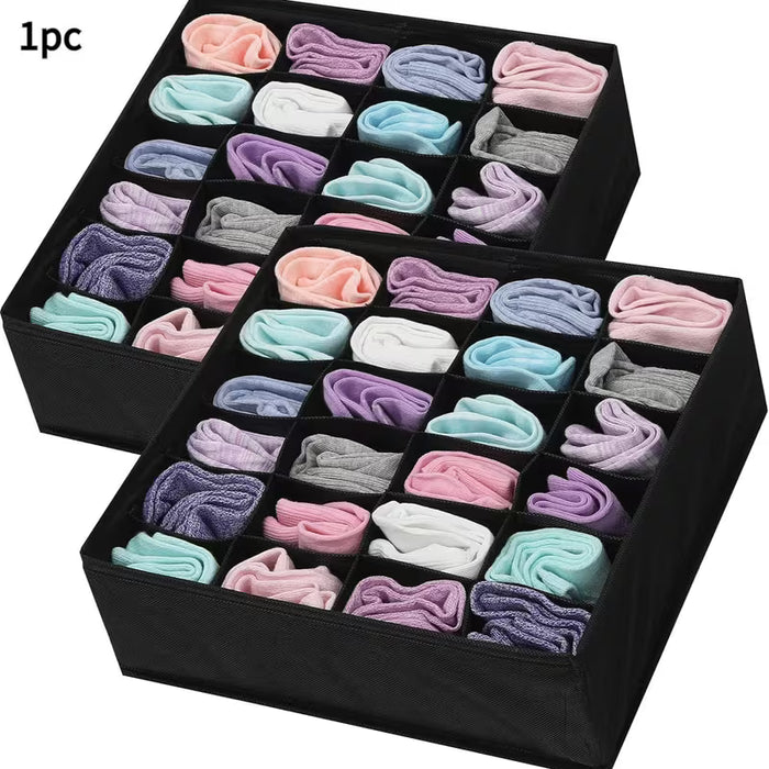 Organizador de cajones de tela para 24 calcetines y ropa interior