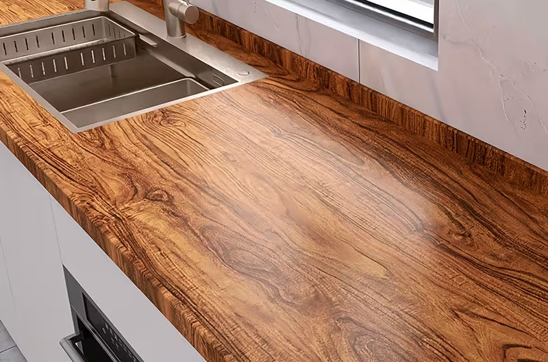 1 Papel Tapiz de Madera Brillante a Prueba de Aceite, Pegatina Autoadhesiva Removible