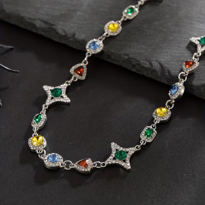 Collar de hombre versátil de lujo con diseño de patchwork con forma geométrica irregular