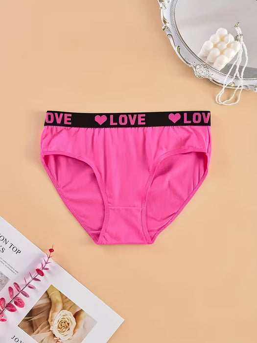 Pack de 12 Bragas Transpirables con Estampado de Letras para Mujeres