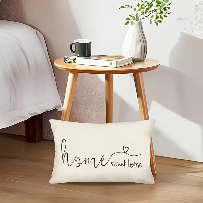 Funda de almohada rectangular de poliéster Sweet Home, 1 pieza 12*20inch