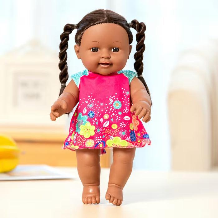 Muñeca con Lindas Colas Gemelas, Juguete Infantil Realista