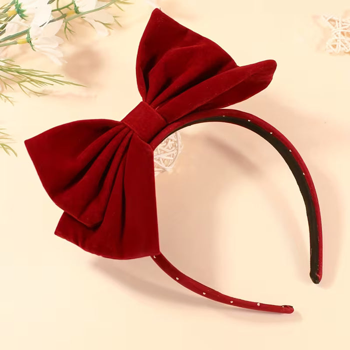 1 diadema roja vino grande con lazo, adorno para el cabello moderno y lindo