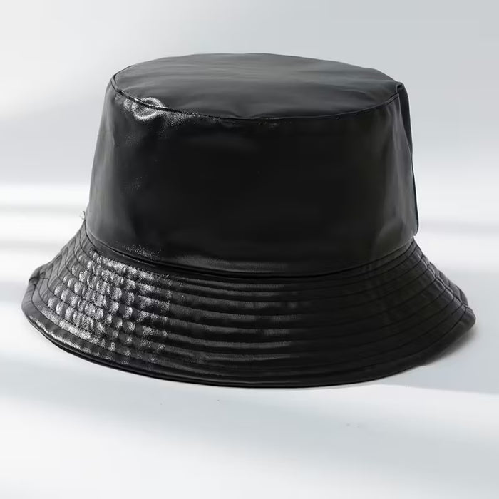 Sombrero de pescador reversible de piel sintética para mujer - Protección solar