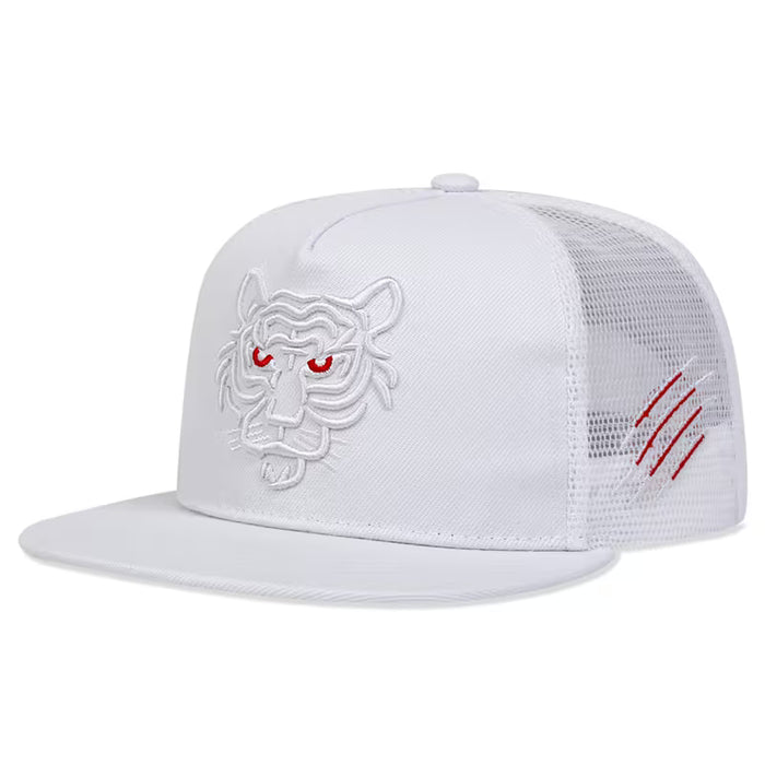 Gorra de béisbol para hombre con bordado de tigre, gorra de malla ajustable