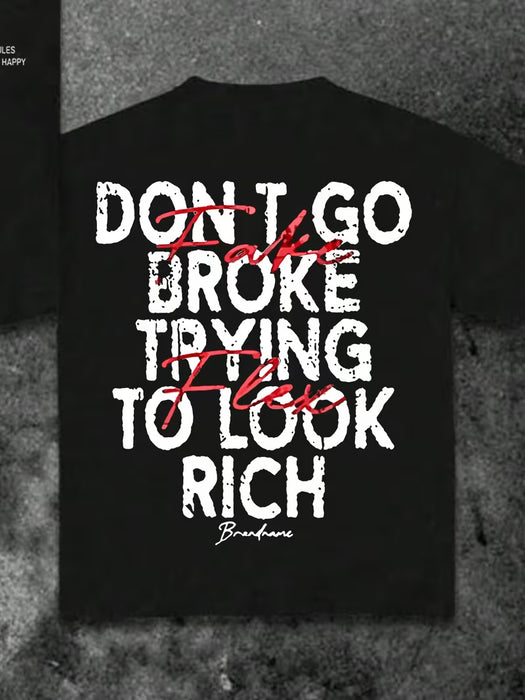 Camiseta redonda casual con estampado de letras, mangas cortas para el verano