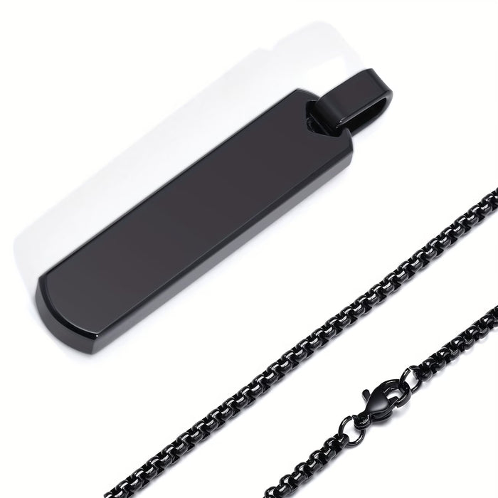 Collar con colgante de letra grabada con láser de acero inoxidable, colgante de moda tridimensional