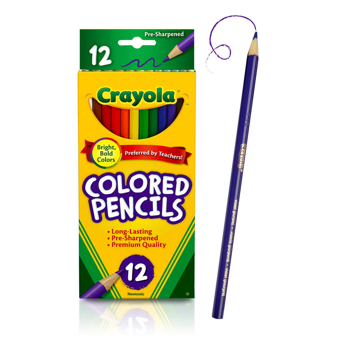 Crayola Set de lápices de colores , 12 unidades, útiles escolares para niños