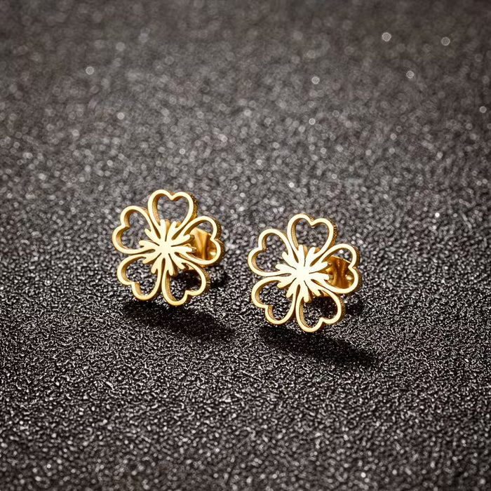 Aretes de flor de ciruelo, para mujer
