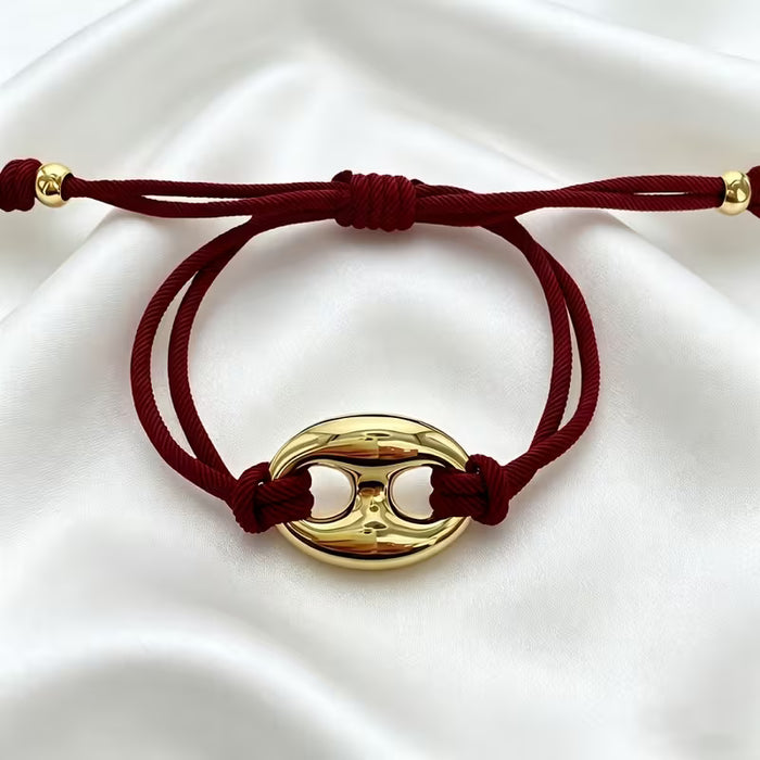1 pieza Pulsera de cuerda anudada de cordón de nariz de cerdo grande