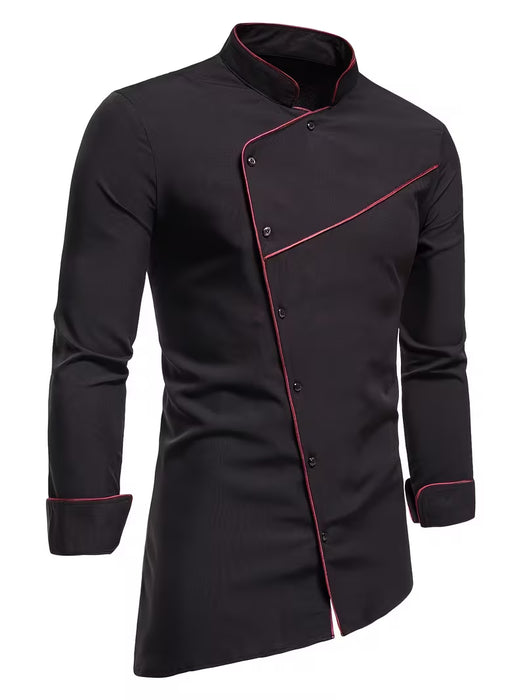 Camisa tipo bata de manga larga con estampado de estilo árabe para hombre