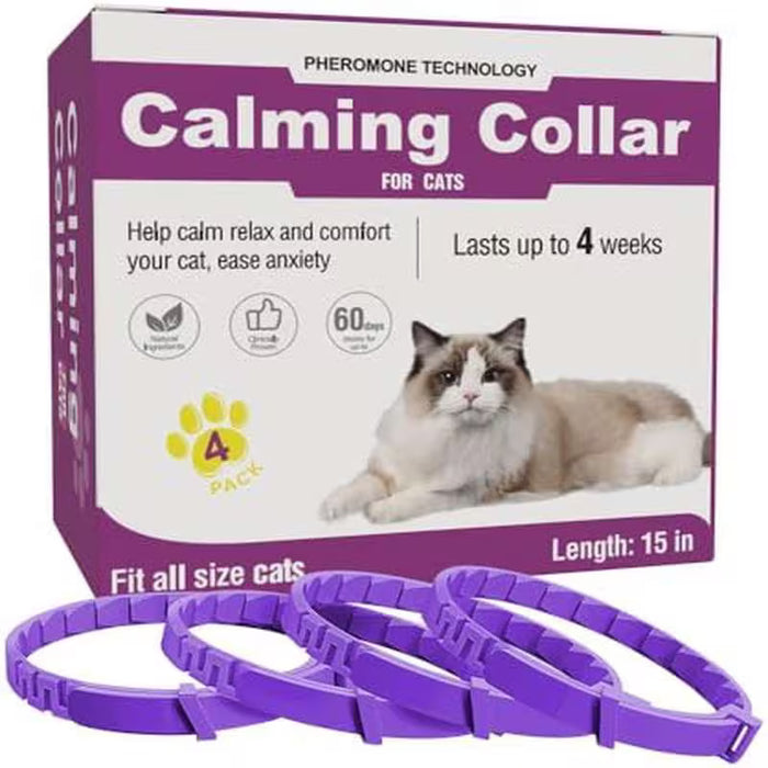 Collar calmante para gatos, paquete de 4