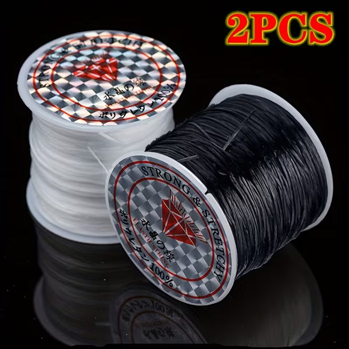 2 piezas de cuerda elástica de 0.8 mm, cuerda elástica para pulseras, cuerda de cristal