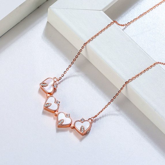Collar de trébol de cuatro hojas 4 en 1, colgante de corazón con diseño de amor en dos lados