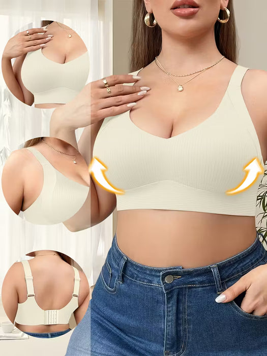 3 Piezas de Sostenes de Levantamiento Completo para Mujeres, Sin Costuras y Sin Aros, Tirantes Anchos Ajustables
