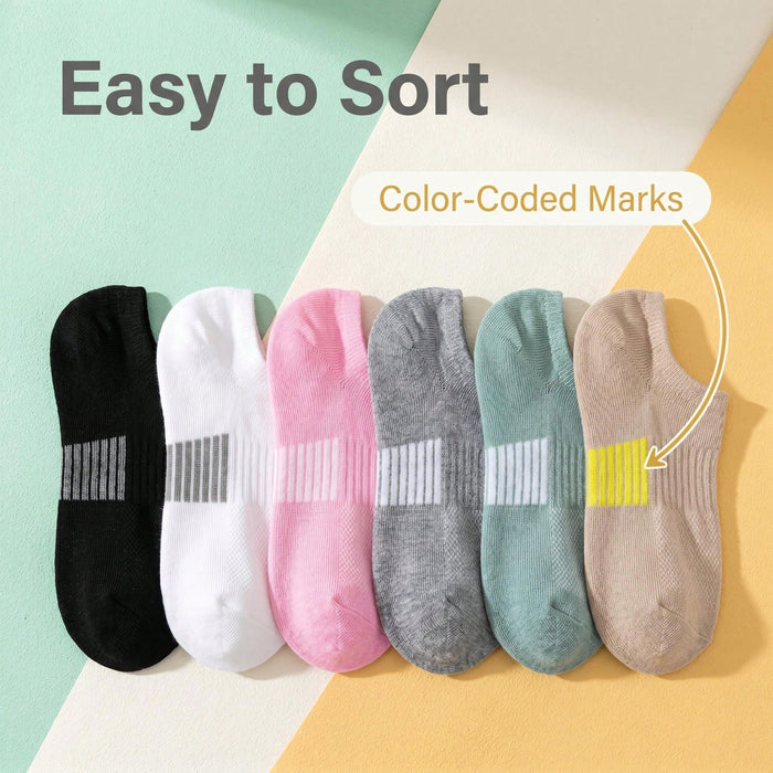 6 pares de calcetines deportivos cómodos multicolor aleatorios para mujer
