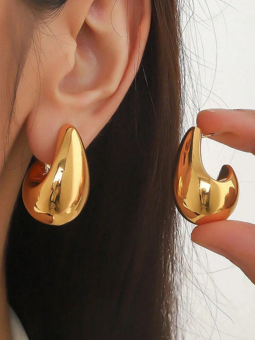 SHEIN 6 pares de pendientes de tono dorado aleatorio con diseños de luna, gota, flor y trébol