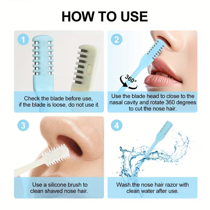3 piezas Raspador de vello nasal de doble cara