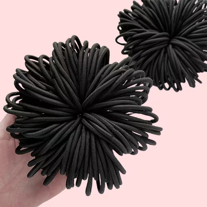 21 piezas de ligas para el pelo negras de 4 mm