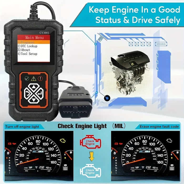 Escáner CY3001 OBD2 para escánear fallos del motor
