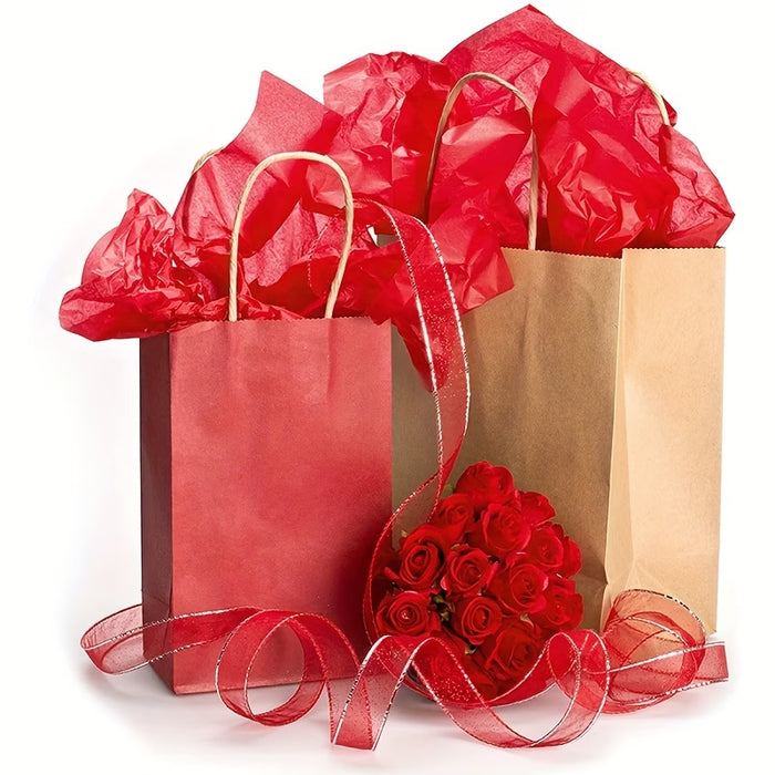 Paño de Papel Rojo, 100pcs 50.8 X 35.56cm, Papel de Tissue para Artes, Envoltorios de Regalo para Fiestas, Cumpleaños, Decoración