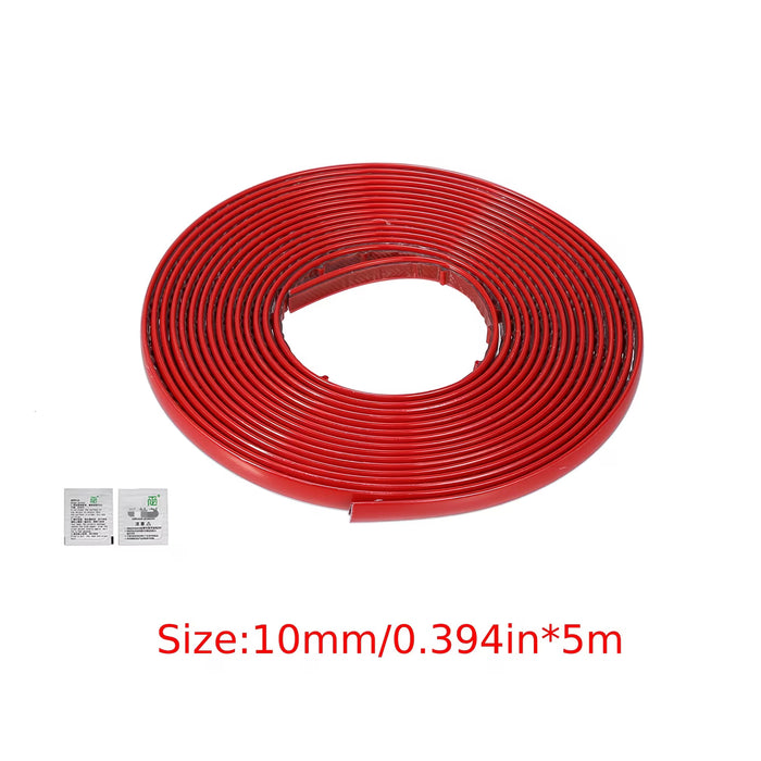 Tira decorativa roja autoadhesiva de 5 m para parachoques de coche