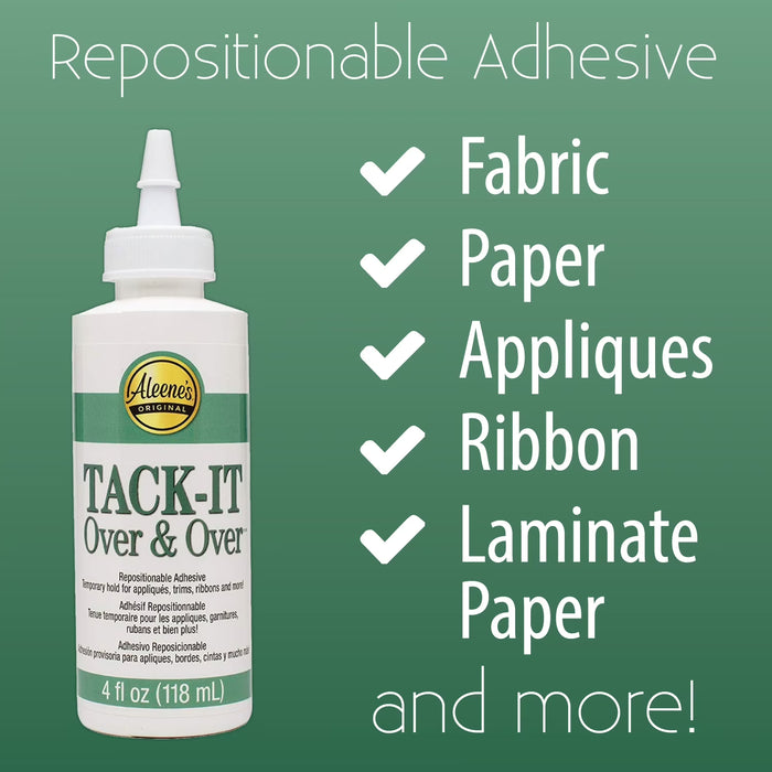 Pegamento reposicionable para tela Tack-It de Aleene’s