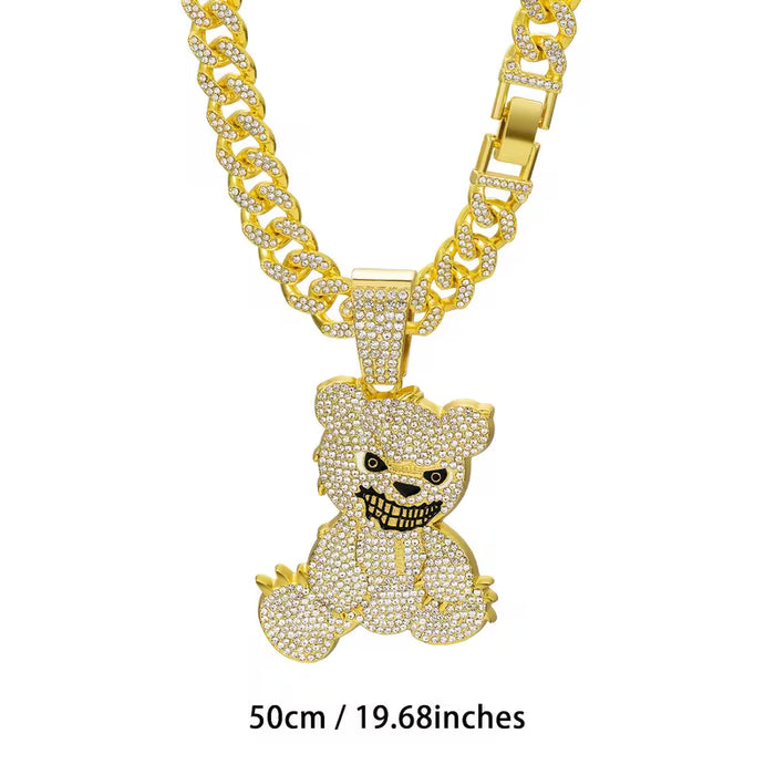 Colgante de oso estilo hip hop, perfecto para fiestas diarias
